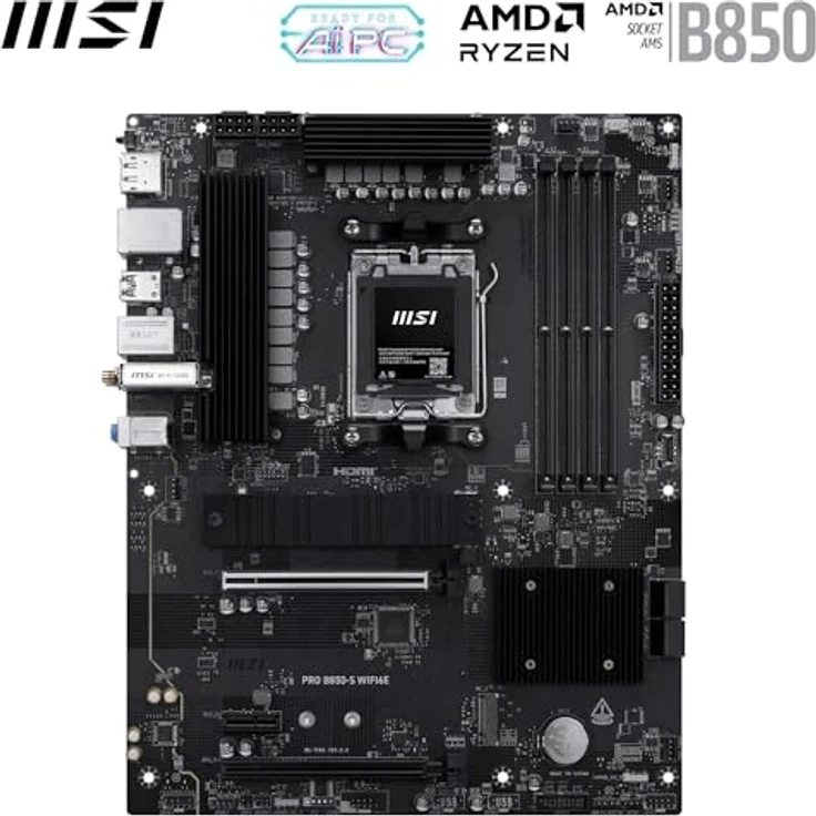 MSI Pro B850-S Wifi6E, ATX Mainboard mit AM5 Sockel, bis zu 4 TB DDR5-RAM, integriertes WiFi 6E und umfangreiche Anschlussmöglichkeiten – Bild 2