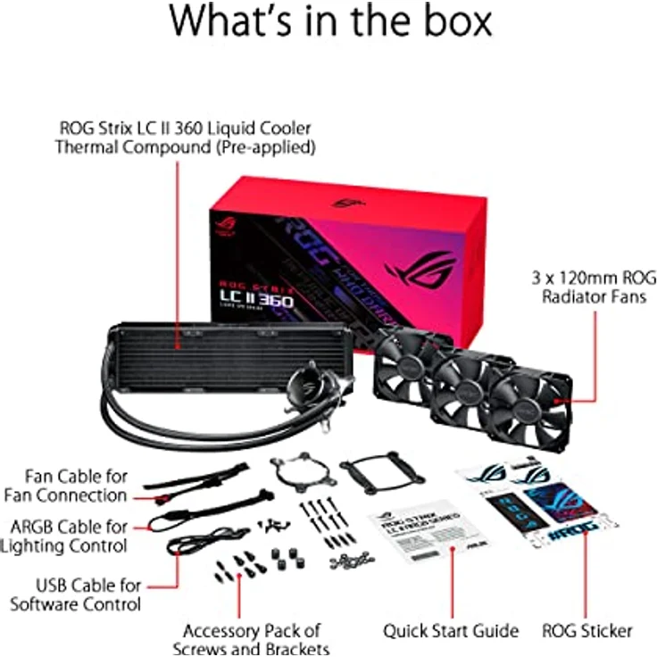 ASUS ROG Strix LC II 360 All-in-One CPU-Wasserkühlung (3x 120 mm Radiatorlüfter) – Bild 6
