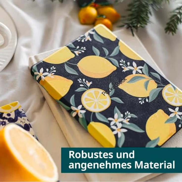 PocketBook Shell Cover - Lemon Print 6" Tablet-Tasche mit integrierter Hartschale und freiem Zugang zu allen Anschlüssen – Bild 4