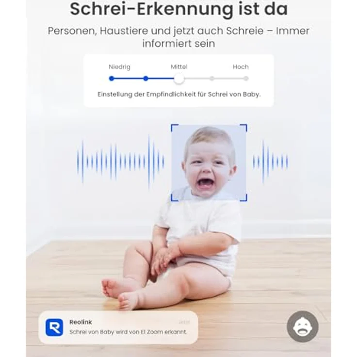 Reolink E1 Zoom, 4K PTZ WLAN Überwachungskamera Innen mit 3X optischem Zoom, Auto-Tracking, Mensch/Haus-tier/Schrei-Erkennung, 2,4/5 GHz Wi-Fi 6, Babyphone Funktion – Bild 4
