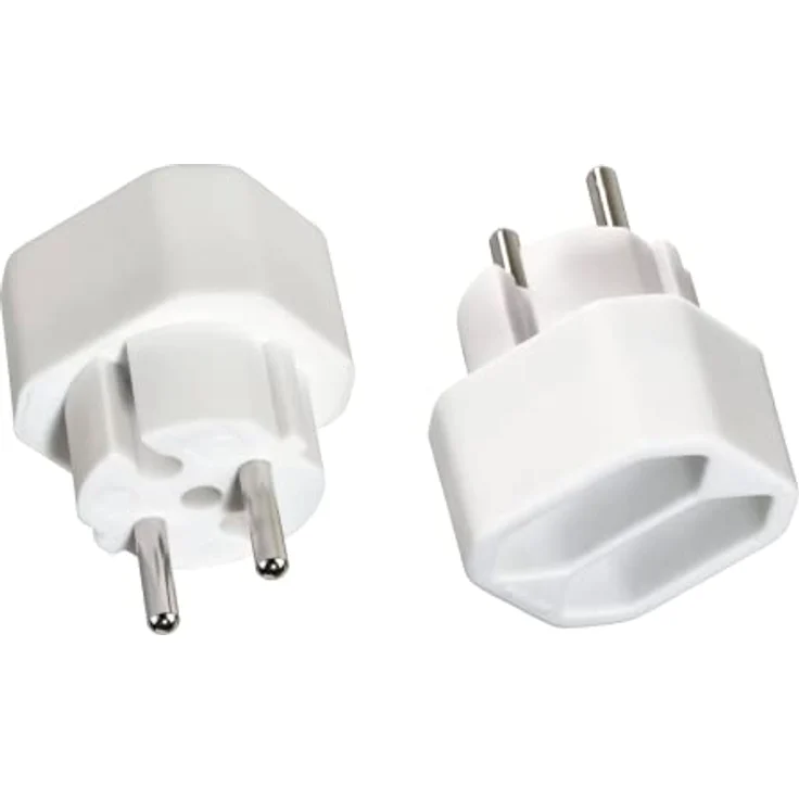Steckdosenadapter 2-Fach, 2X Euro-Steckdose, Doppelpack, Weiß – Bild 3
