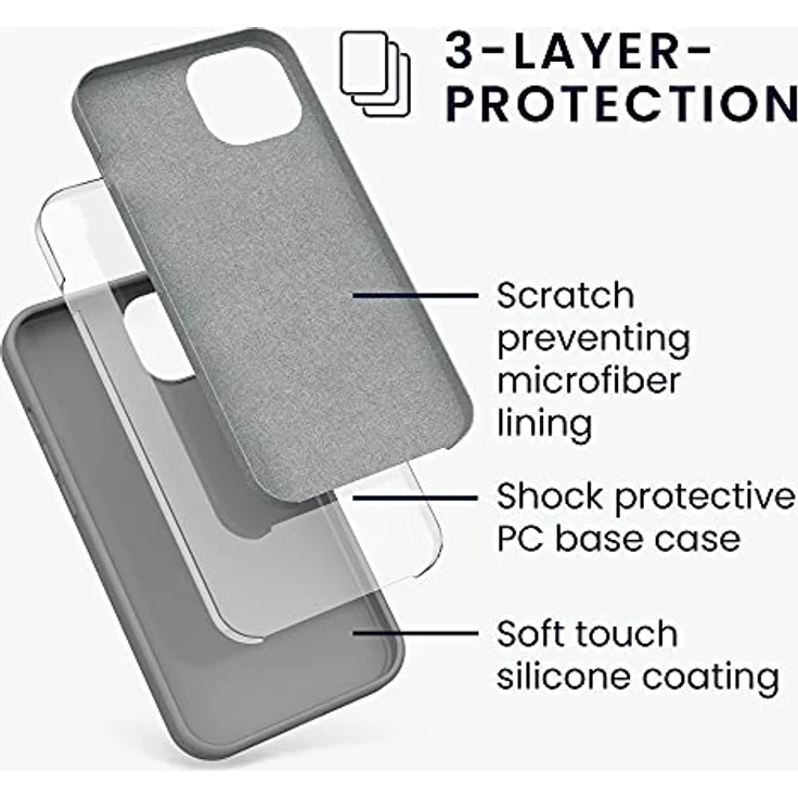 kwmobile Handyhülle für iPhone 13, Silikon Case Stone Dust, rutschfest und kompatibel mit kabellosem Laden – Bild 2