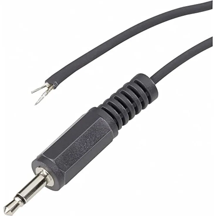 Audiokabel Mono 2,5mm Klinkenstecker Schwarz 0,22 mm2 1,8 m