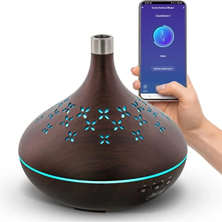 InLine 40154 SmartHome Ultraschall Aroma Diffusor, Luftbefeuchter, Ambientelicht, Google Home und Amazon Alexa kompatibel – Bild 2