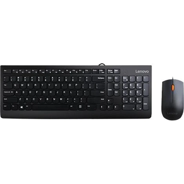 Lenovo 300 USB Combo Keyboard&Mouse USB (US, Kabelgebunden), Tastatur, Schwarz – Bild 1