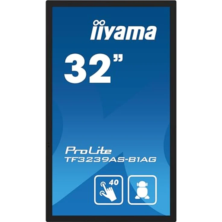 iiyama Prolite TF3239AS-B1AG 31,5" IPS LED-Monitor Full-HD Open Frame 40 Punkt Multitouch Bonded PCAP kapazitiv HDMI DP RJ45 RS-232c USB2.0 IP65 Android OS AntiGlare Touch-durch-Glass 24/7, Schwarz – Bild 3