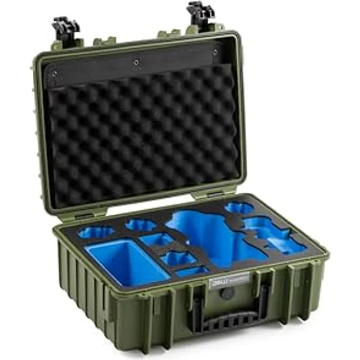 B & W International Transportkoffer für DJI Mavic 4 Pro Fly More Combo, stabil, wasserdicht, temperaturstabil, mit Hartschaumanlage, schwarz/blau – Bild 1