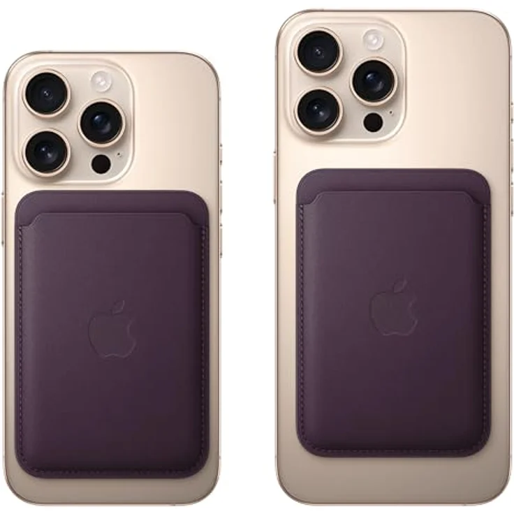 APPLE Feingewebe Wallet mit MagSafe, Backcover für iPhone Modelle 12 - 16, aus 100% recyceltem Material, Farbe Brombeere – Bild 4