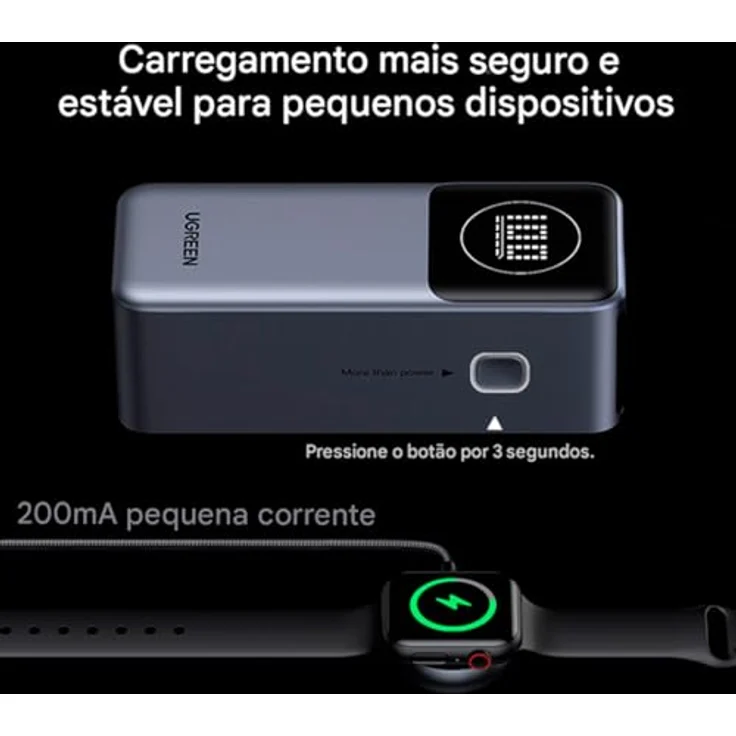 UGREEN 100W Powerbank 12000 mAh (35526B) mit 2 USB-Ausgängen und 13-fachem Schutz, grau – Bild 5