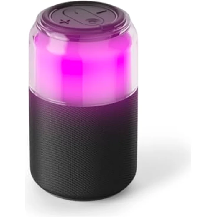 Hama Can Speaker 5 W Bluetooth Lautsprecher mit 10 Stunden Laufzeit und 4 LED-Licht-Modi, Schwarz – Bild 2