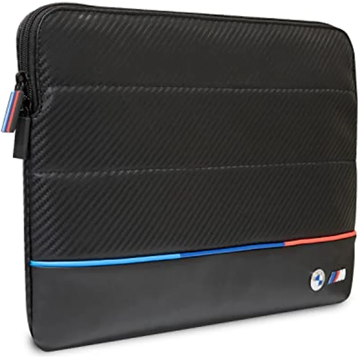 CG Mobile BMW Carbon PU Hülle mit kontrastierender dreifarbiger Schutztasche 14 Zoll kompatibel mit MacBook Intel® UHD Grafik/Windows/HP/Value Top Load Tasche/Arbeit, Schule usw. – Bild 4