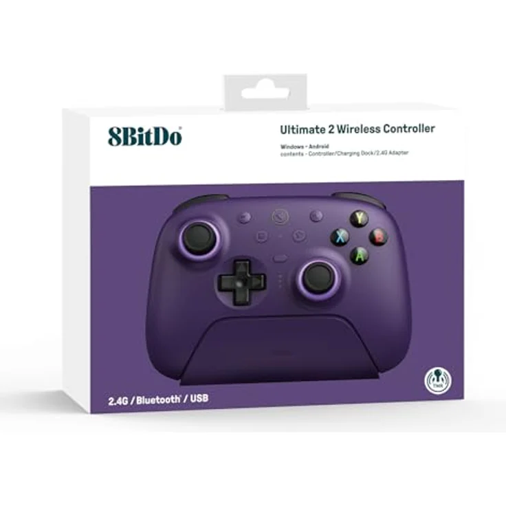 8bitdo Ultimate 2 Wireless Controller, Gaming Controller für PC mit TMR-Joysticks, RGB-Beleuchtung und 6-achsiger Bewegungssteuerung, Violett – Bild 12