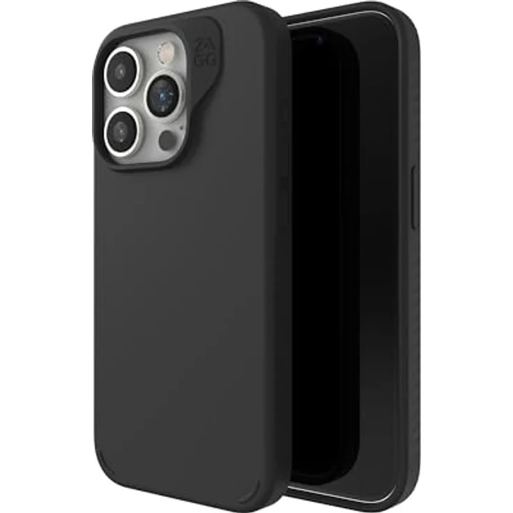 ZAGG Manhattan Snap, Graphen-verstärkte Hülle für iPhone 15 Pro [6.1-Inch], MagSafe kompatibel, schlankes und weiches Design, stossfeste Abdeckung für die Rückseite (Schwarz) – Bild 1