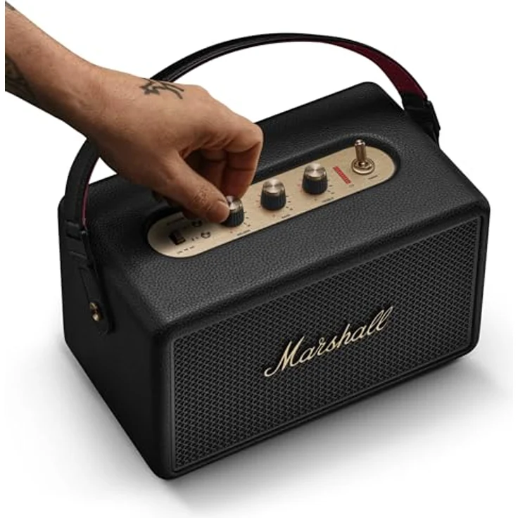 MARSHALL Kilburn III Bluetooth Lautsprecher, Black & Brass, 360°-Sound, Wasserfest, über 50 Stunden Akkulaufzeit, Powerbank-Funktion – Bild 7