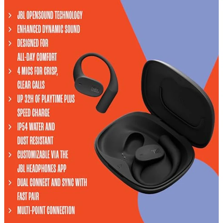 JBL Sense Lite, Open-ear Kopfhörer mit IP54 Schutz, 32 Stunden Akkulaufzeit, Bluetooth, beige – Bild 4