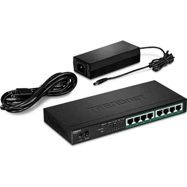 TRENDnet TPE-TG83 8-Port-Gigabit-PoE+-Switch, 65 W PoE-Leistungsbudget, 16 Gbit/s Schaltkapazität, IEEE 802.1p QoS, DSCP-Pass-Through-Unterstützung, lüfterlos, Wandmontage – Bild 3