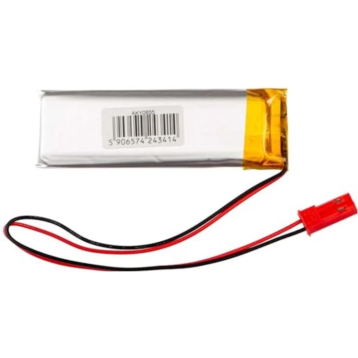 Akyga AKY0655, Lithium Polymer Akku 3.7V 750mAh mit JST 2-Polig Anschluss, PCM-Schutz und 150mm Kabel, ideal für tragbare Geräte – Bild 2