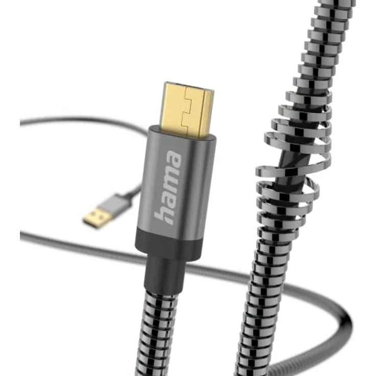 Hama Micro-USB Metall Kabel (Aluminiumstecker, Knickschutz, elegante Metallummantelung, 1,5 m) anthrazit – Bild 4