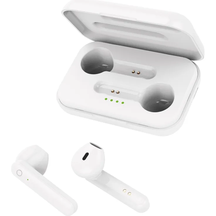 FOREVER TWE-110 Earp Bluetooth-Kopfhörer mit Ladetasche weiß TWS Touch-Control Integriertes Mikrofon In-Ear Ohrhörer Kabellos Headset Mit Powerbank