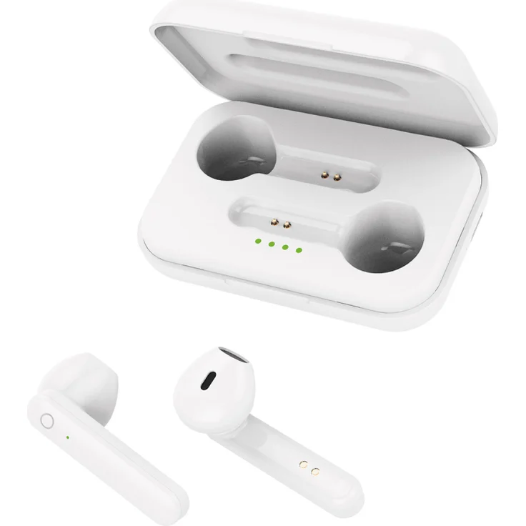 FOREVER TWE-110 Earp Bluetooth-Kopfhörer mit Ladetasche weiß TWS Touch-Control Integriertes Mikrofon In-Ear Ohrhörer Kabellos Headset Mit Powerbank