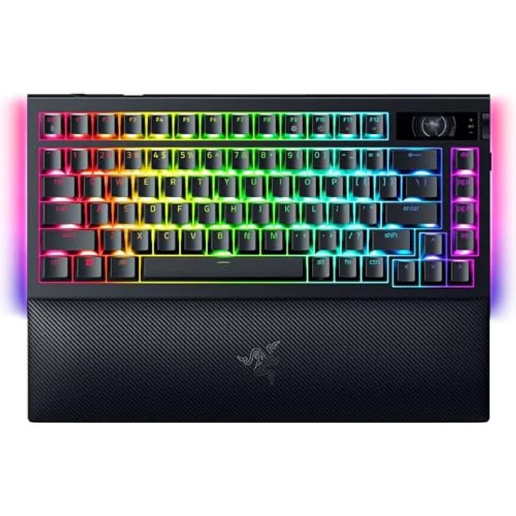 Razer BlackWidow V4 Pro 75%, Kabellose Hotswap-Gaming-Tastatur mit OLED-Display, Command Dial, 4K Hz & Bluetooth, Razer Snap Tap, US-Layout, Schwarz – Bild 1