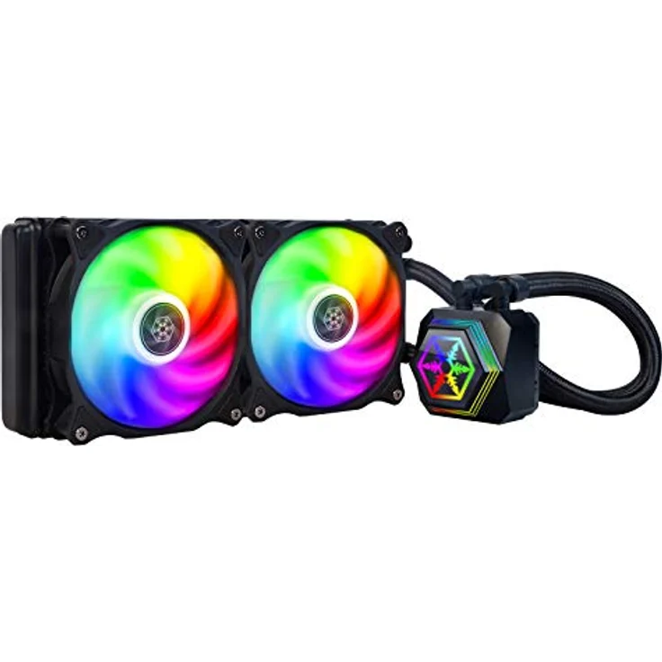 SilverStone Technology SST-PF240-ARGB-V2 - PermaFrost Premium-Wasserkühler, zweifach einstellbare 120-mm-PWM, ARGB, Intel/AMD – Bild 1