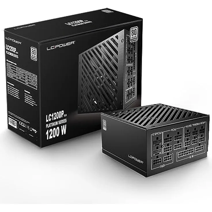 LC-Power LC1200P 80 Plus Platinum Vollmodulares Netzteil mit 1200W Leistung und 10 PCI Express Anschlüssen