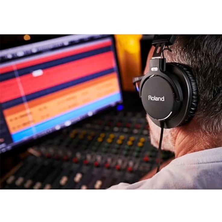 Roland RH-300 Studio-Kopfhörer Schwarz-Silber, geschlossen, breiter Frequenzbereich 10 - 25000Hz – Bild 4