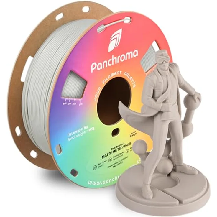 Polymaker Panchroma Matte PLA-Filament, mattes Weiß, 1,75 mm, 1 kg, Verwicklungsfreies 3D-Druck-Filament für FDM-Drucker