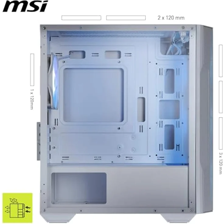 MSI MAG FORGE M100R, Micro ATX PC-Gehäuse in Weiß mit gehärtetem Glas und RGB-Beleuchtung – Bild 6