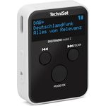 TechniSat DIGITRADIO mobil 2 – Portables DAB+/FM Mini-Radio mit integriertem Akku, OLED Display, Favoritenspeicher schwarz/weiß