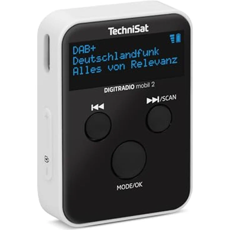 TechniSat DIGITRADIO mobil 2 – Portables DAB+/FM Mini-Radio mit integriertem Akku, OLED Display, Favoritenspeicher schwarz/weiß – Bild 1