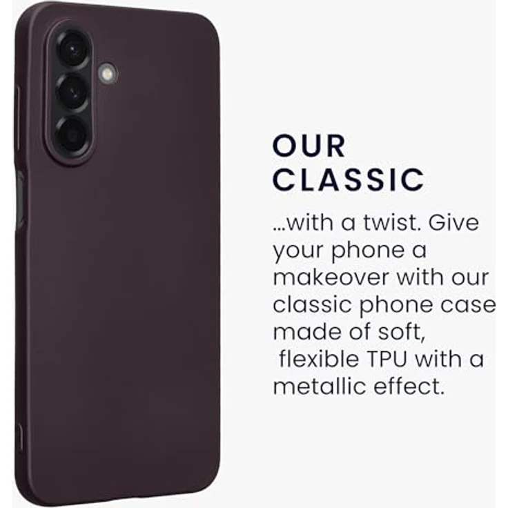 kwmobile Case kompatibel mit Samsung Galaxy A26 5G, Silikon Schutzhülle metallisch schimmernd in Metallic Brombeere, flexibel und reißfest – Bild 3