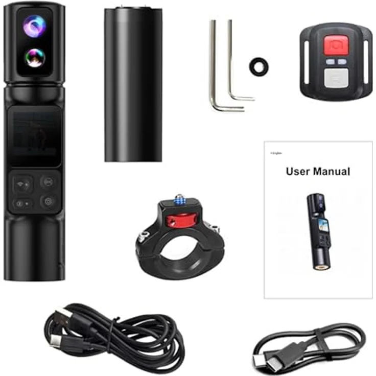 Lipa AT-M103 6K Action-Kamera, 360°-Vlogging-Kamera mit IPS-Display, WLAN, Sony IMX-Sensor und Dual-Akku für 8–10 Stunden Filmzeit – Bild 6
