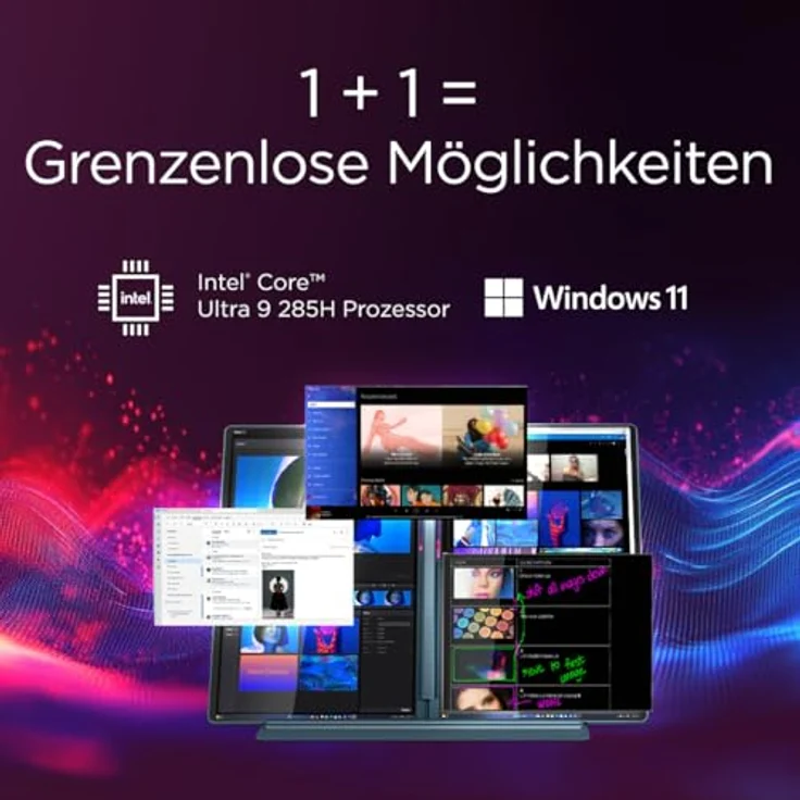 LENOVO Yoga Book 9 14IAH10, 14 Zoll Hybrid Laptop mit Intel® Core™ Ultra 285H, 32 GB RAM, 1 TB SSD, Touchscreen, Türkis – Bild 5