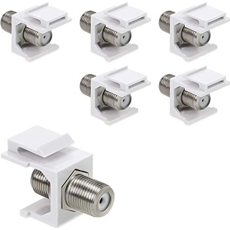 kwmobile 6X Keystone Modul F-Buchse - 6 Stück Koax F-Stecker für DVB-S und DVB-S2 - Anschluss TV SAT Kabel an Modular Patchpanel - Sat-Montagezubehör – Bild 5