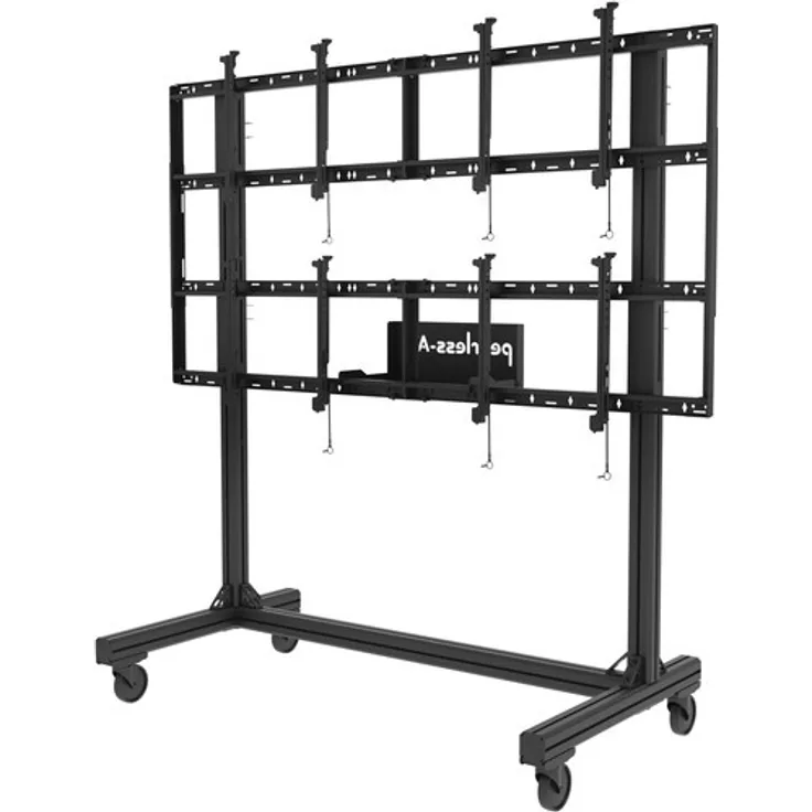 Peerless DS-C560-2X2, Multimedia-Wagen schwarz für Flachbildschirme, 227 kg, 46-60 Zoll, 8-Punkt-Feineinstellung