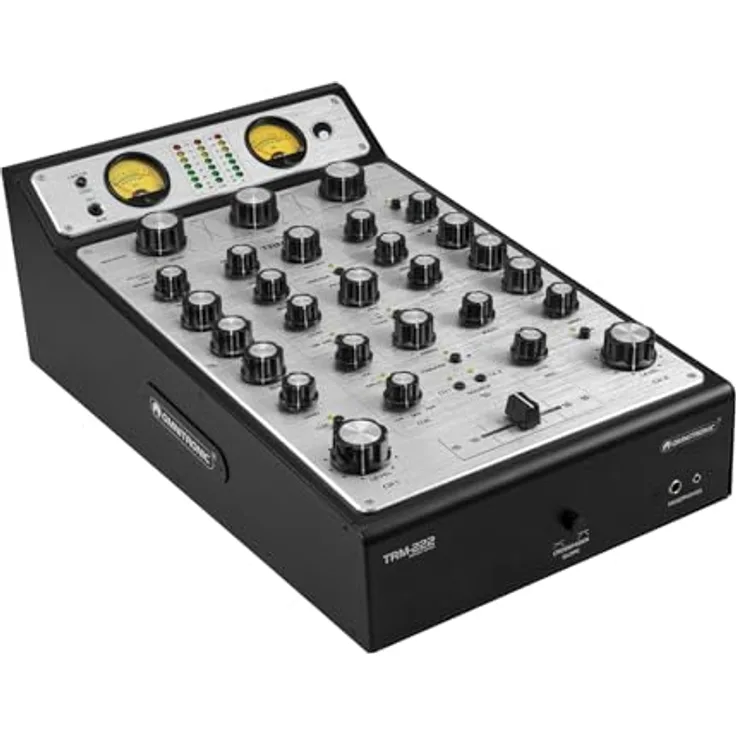 OMNITRONIC TRM-222 2-Kanal Rotary-Mixer | Rotary-Mixer mit 3-Band-Frequenzisolator, VCF-Filter und FX Loop, schwarz