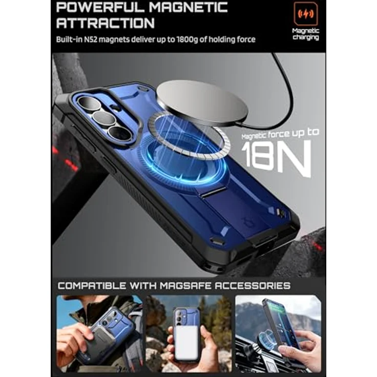 SUPCASE UBPro Mag Hülle für Samsung Galaxy S26, Outdoor Bumper Case mit 2 Frontrahmen (mit/ohne Displayschutz), kompatibel mit MagSafe, Cobalt – Bild 4