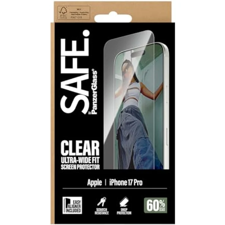 PanzerGlass Displayschutzglas für Apple iPhone 17 Pro, kratzfest und wischfeste Beschichtung, 1 St. SA74726 – Bild 3