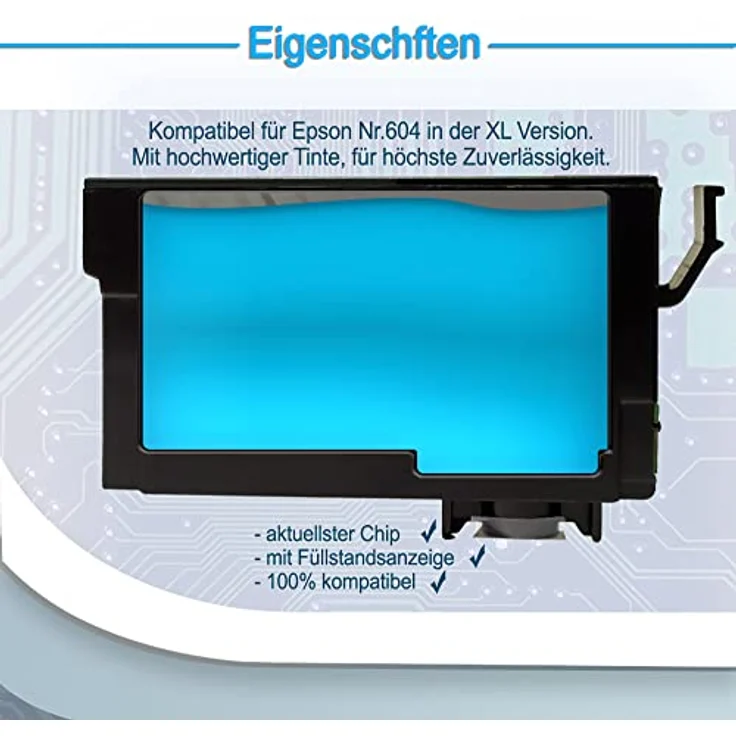 Druckerparadies 5er Multipack für Epson 604XL Tintenpatronen Set Tintenpatrone (5-tlg., hohe Kapazität, für XP3200 XP2205 XP3205 XP4200 XP4205 WF2910 WF2930 WF2935 WF2950) – Bild 4