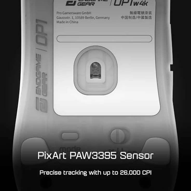 Endgame Gear OP1w 4k Wireless Gaming Maus, kabellos mit PixArt PAW3395-Sensor, bis zu 26.000 CPI, White Frost – Bild 3