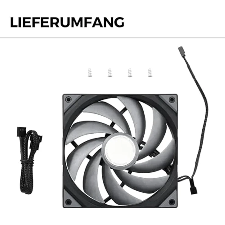 TRYX ROTA Pro 140 PWM-Lüfter - 140mm, schwarz - Leistungsstarker Gehäuselüfter mit Fluid-dynamischem Gleitlager – Bild 7
