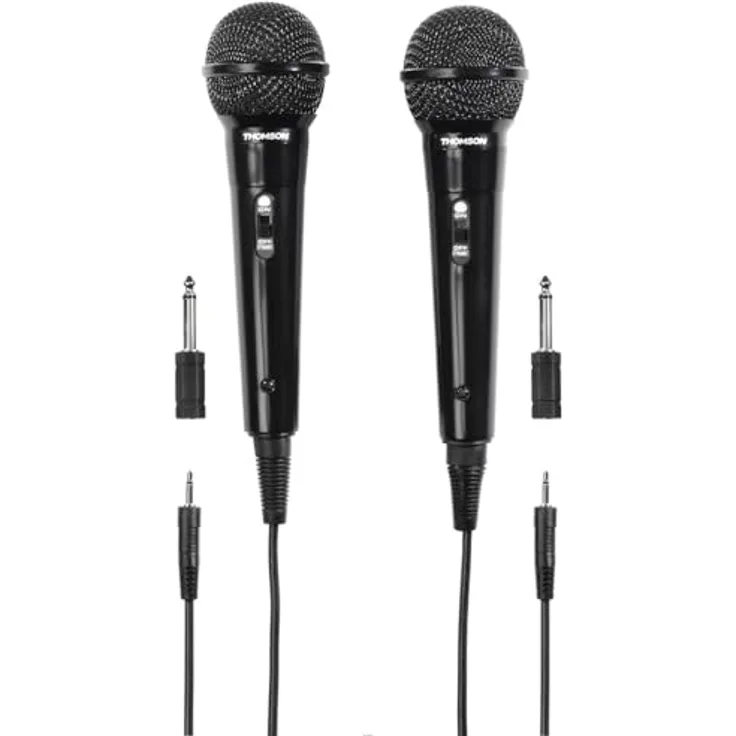 Thomson M135D Dynamisches Mikrofon, Karaoke, 2er-Pack