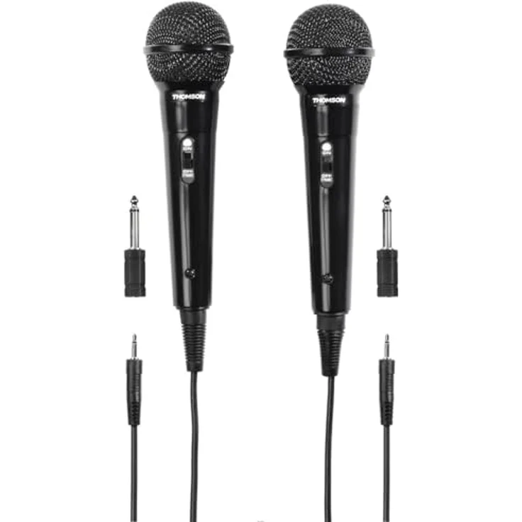 Thomson M135D Dynamisches Mikrofon, Karaoke, 2er-Pack