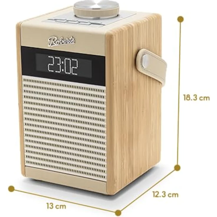 Roberts Radio Rambler Midi Retro-Radiowecker, tragbar, DAB+/FM/Bluetooth, cremefarben, mit USB-Ladefunktion – Bild 5