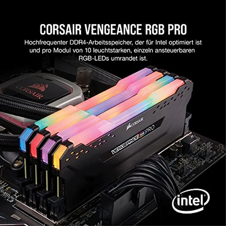 Corsair Vengeance RGB PRO 32GB (4x8GB) DDR4 3200MHz C16 XMP 2.0 Enthusiast RGB LED-Beleuchtung Speicherkit - schwarz - Preisvergleich – Bild 2