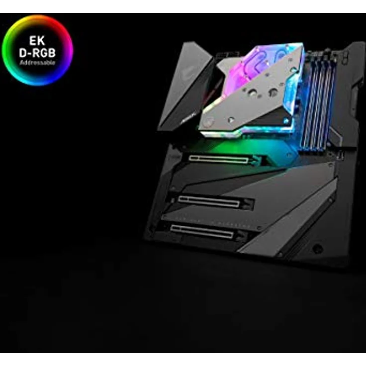 EKWB EK-Quantum Momentum Aorus Z490 Xtreme D-RGB, Monoblock CPU Wasserkühler mit transparentem Acryldeckel und vernickeltem Kupfer, Silber – Bild 7