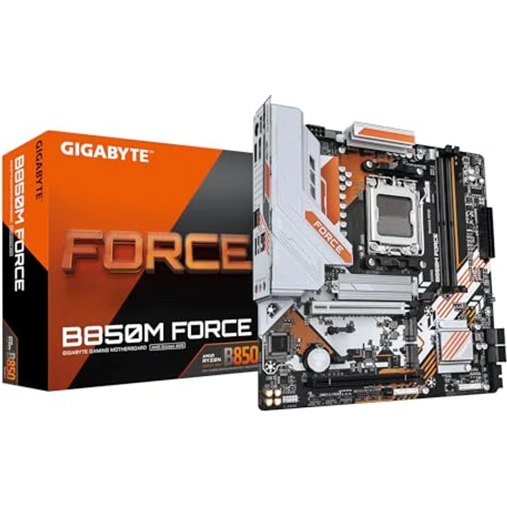 GIGABYTE B850M FORCE (rev. 1.0), Micro ATX Mainboard für AMD Ryzen 7000/8000/9000, DDR5-SDRAM, 128 GB max. RAM, dark brown – Bild 1