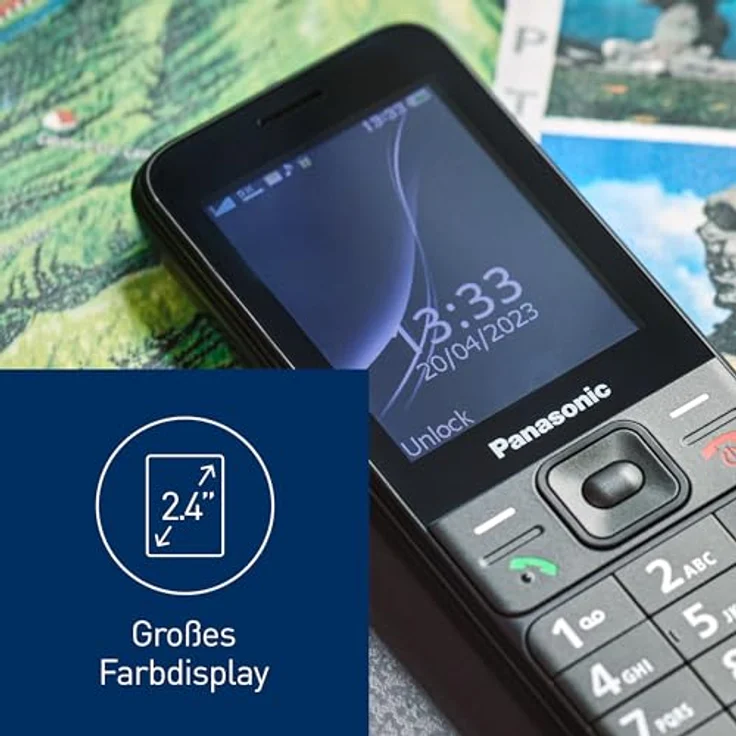 Panasonic KX-TF200 Mobiltelefon, 2,4" TFT-Farb-LCD, Bluetooth 3.0, 1000 mAh Li-Ionen-Akku, Schwarz – Bild 3
